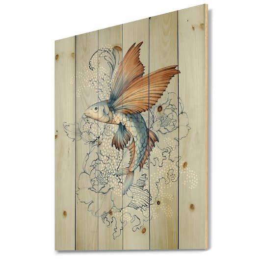 Designart - Flying Fish On Peonies